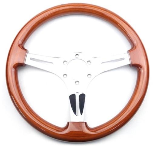 Рульове колесо з натурального червоного дерева 350 мм ретро Нарді