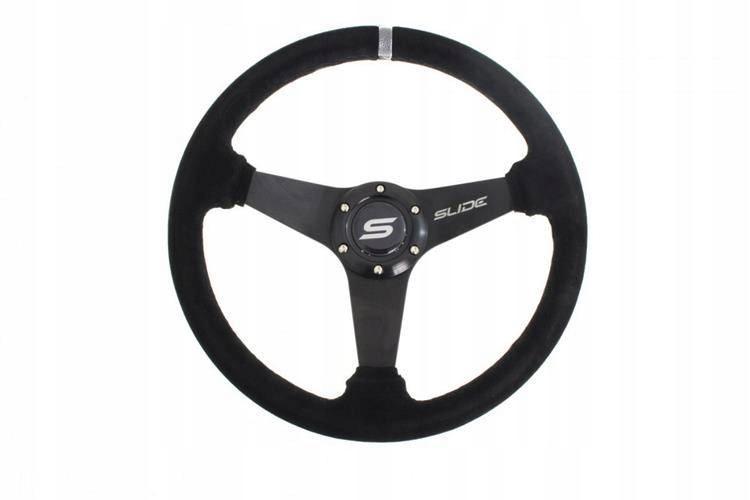 Спортивний кермо Slide 350mm et 20mm замша Silv