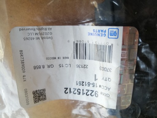 Повітряний клапан 92200212 Gm Chevrolet Camaro 2010 2015