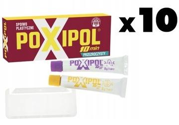 POXIPOL эпоксидный клей пластиковый связующий бесцветный 16г 14мл - 10 шт.