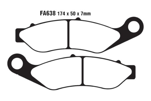 FA638V - Тормозные колодки EBC FA 638 V (2 шт.)