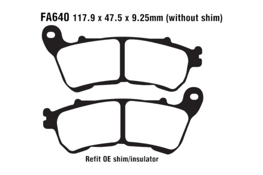 FA640 - Гальмівні колодки EBC FA 640 (2 шт.)