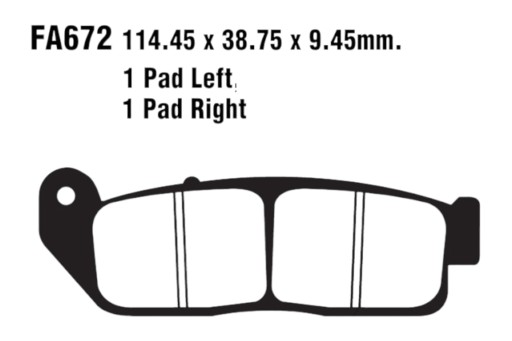FA672 - Гальмівні колодки EBC FA 672 (2 шт.)
