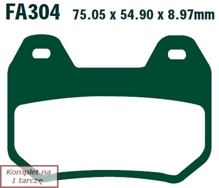 Тормозные колодки EBC FA304V V-PAD (комплект на 1 диск)