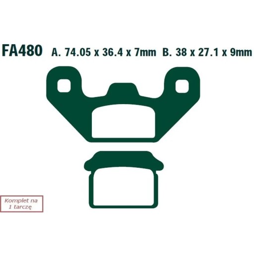 Тормозные колодки EBC FA480 (комплект на 1 диск)