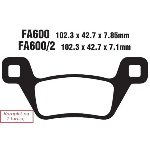 Тормозные колодки EBC FA600/2TT (комплект на 1 диск)