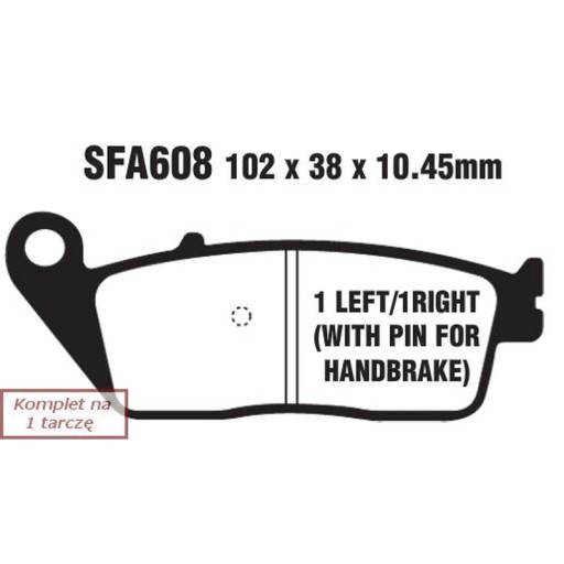 Тормозные колодки для скутера EBC SFA608HH (комплект на 1 диск)