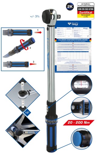 Динамометричний ключ 1/2 з поворотом. тріскачка 20-200 Нм KS Tools