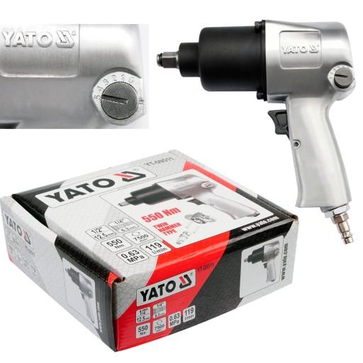 Алюмінієвий пневматичний ключ 1/2'' 550 нм Yato YT-09511