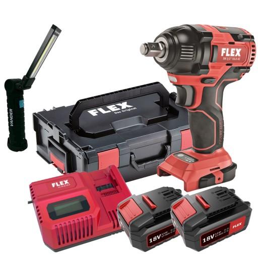 Ударний гайковерт 1/2 акумуляторний 18V FLEX IW безщітковий 2x5.0Ah зарядний пристрій