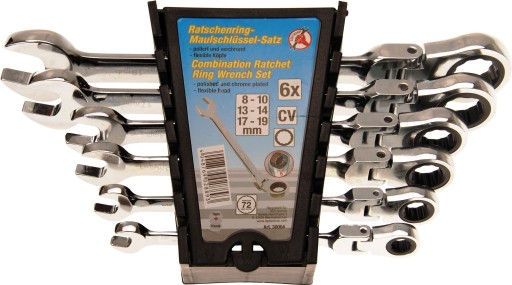 Комбинированные ключи с трещоткой и шарниром - набор из 6 шт. B.30004.