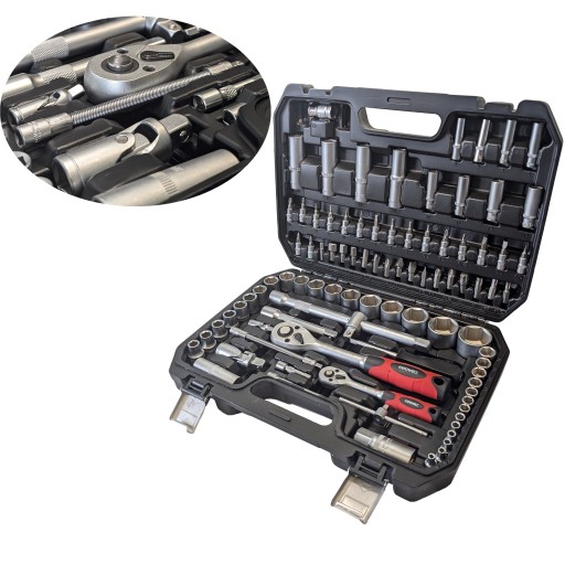 Набір торцевих ключів 94 предмета 1/2'' 1/4'' тріскачки футляр BITS