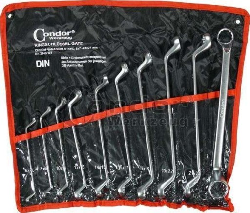 Ключі накидні гнуті 6-27 мм 10 шт., сатин