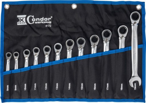 Ключи рожковые усиленные 8-19 мм с трещоткой