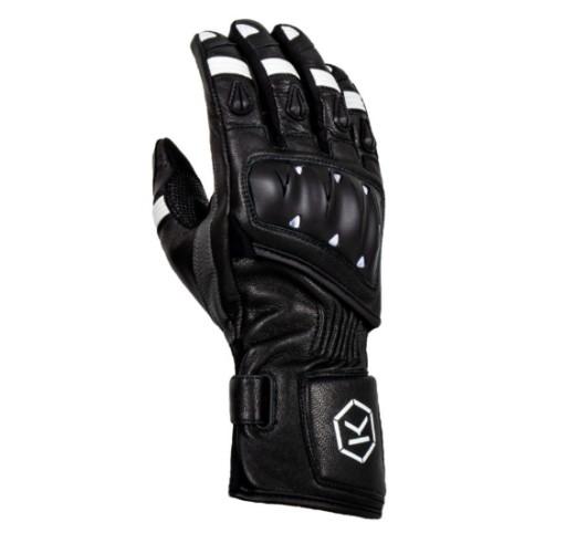 Knox Oulton - чорно-білі - шкіряні мотоциклетні рукавички M