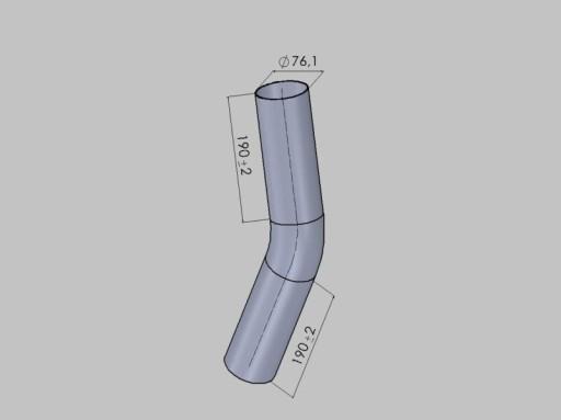 X - Нержавеющая локоть выхлопная система fi 76,1 мм 30°