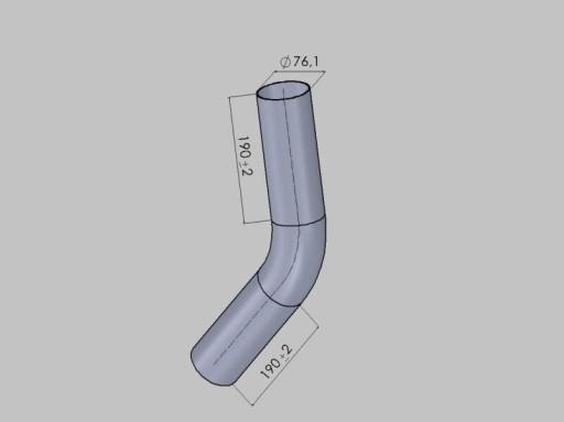 X - Нержавеющая локоть выхлопная система fi 76,1 мм 45°