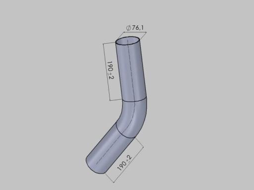 X - Нержавіюча лікоть Вихлопна система fi 76,1 мм 45°