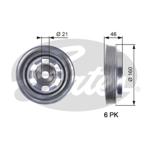 Шків колінчастого вала GATES TVD1081