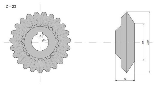 RM-6055871 - Зубчатое колесо зубчатое колесо разгрузки Z-23 Claas [RM-6055871]
