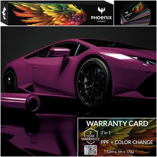 Красочный PPF Phoenix Protect Car Color Change Berry Purple