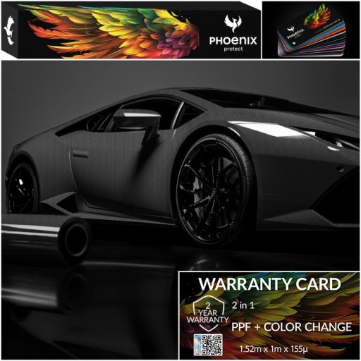 Colorful PPF Phoenix Protect Car Change Color Carbon Black