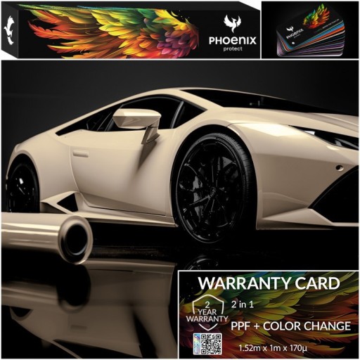 Красочный PPF Phoenix защищает цвет автомобиля, меняя цвет шампанского, золото