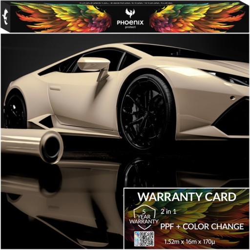 Красочный PPF Phoenix защищает цвет автомобиля, меняя цвет шампанского, золото