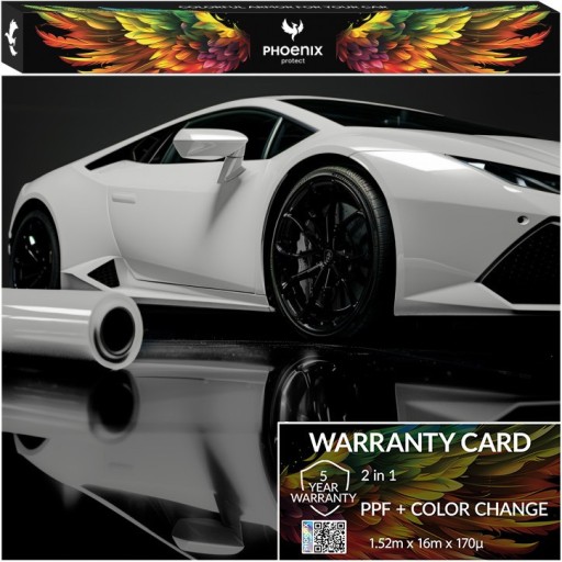 Красочная пленка PPF Phoenix для изменения цвета автомобиля, глянцевая меловая серая пленка