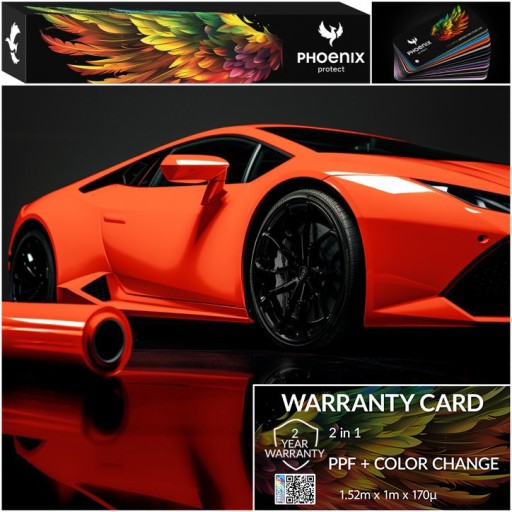 Красочная пленка PPF Phoenix защищает цвет автомобиля, меняя цвет, глянцевая лава-оранжевая
