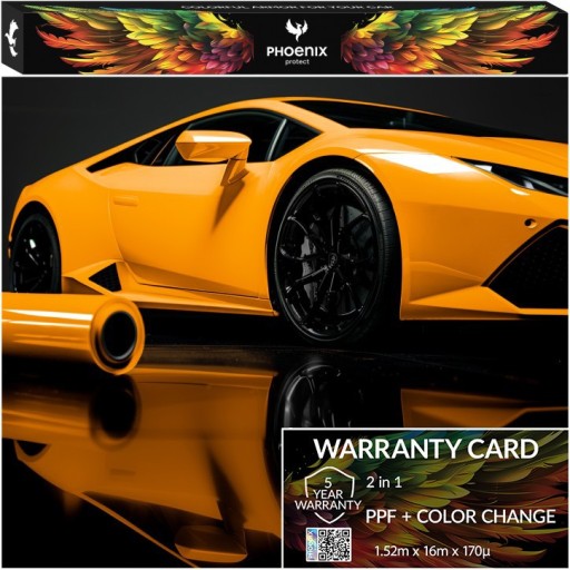 Красочная пленка PPF Phoenix для защиты автомобиля, меняющая цвет, глянцевая глянцевая пленка McLaren Orange