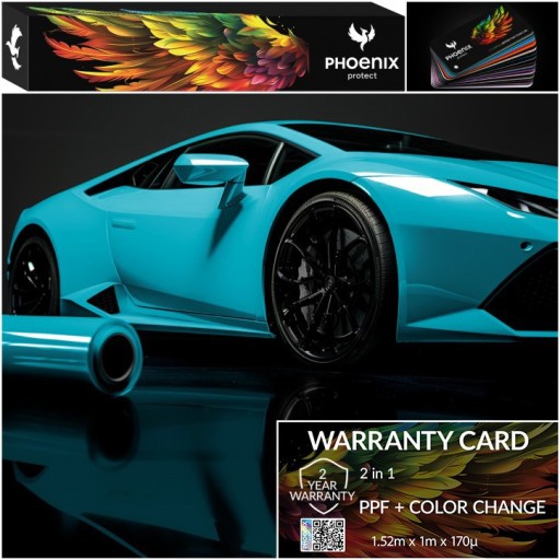 Красочная пленка PPF Phoenix для защиты автомобиля, меняющая цвет, глянцевая глянцевая пленка Miami Blue
