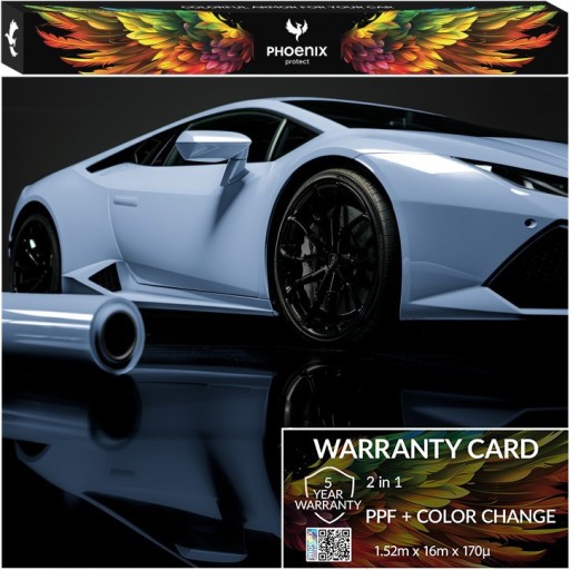 Красочный PPF Phoenix защищает автомобиль, меняя цвет, глянцевый, темно-синий