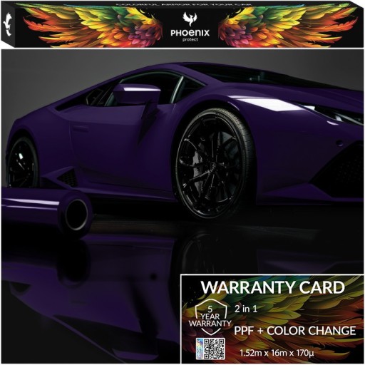 Красочная пленка PPF Phoenix для защиты автомобиля, меняющая цвет, глянцевая фиолетовая пленка