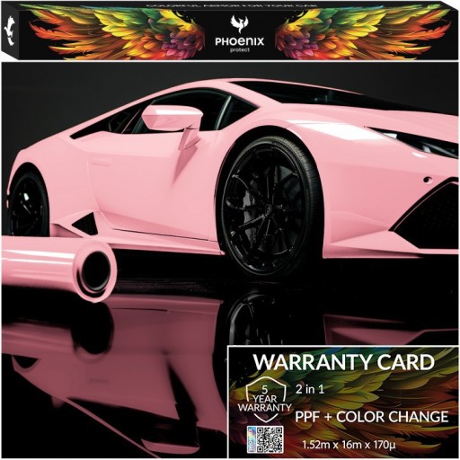 Красочная пленка PPF Phoenix для изменения цвета автомобиля, глянцевая румяна, розовая