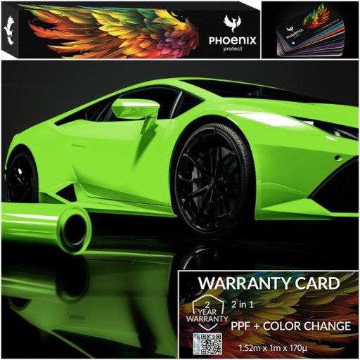 Красочная пленка PPF Phoenix для защиты автомобиля, меняющая цвет, глянцевая Viper Green
