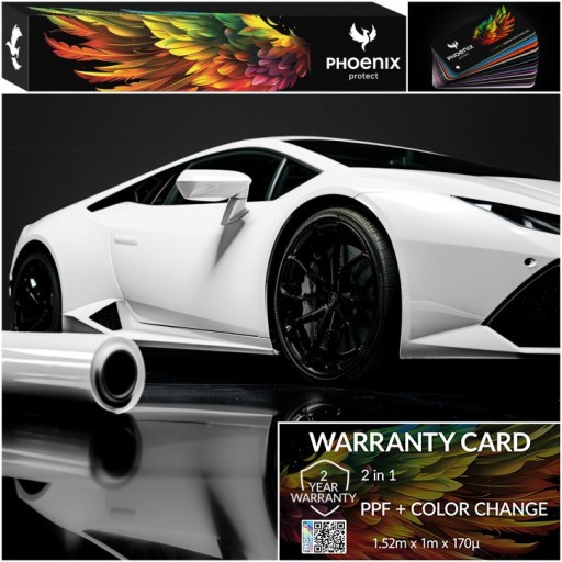 Красочная пленка PPF Phoenix для защиты автомобиля, меняющая цвет, глянцевая белая пленка