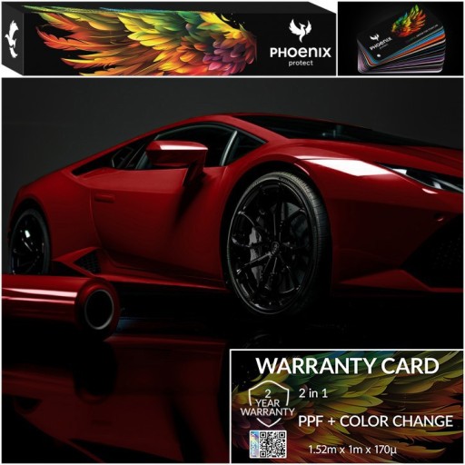Красочная пленка PPF Phoenix для защиты автомобиля, меняющая цвет, жидкий металл, красный цвет