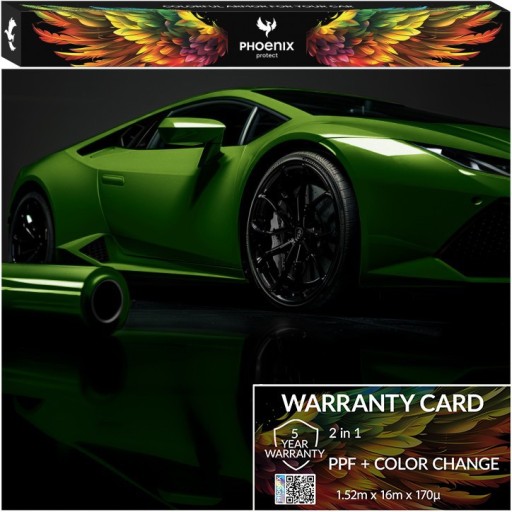 Красочный PPF Phoenix Protect Car Color Change Mamba Green