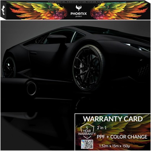 Красочная пленка PPF Phoenix для защиты автомобиля, меняющая цвет, матовая черная пленка