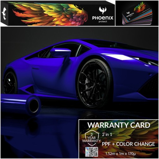 Красочный PPF Phoenix защищает изменение цвета автомобиля, королевский синий