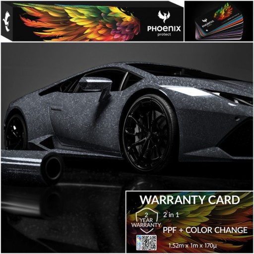 Красочный PPF Phoenix защищает изменение цвета, ковка углерода, серебро