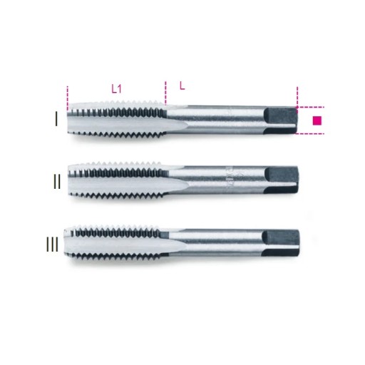 Набор метчиков ручных М12х1,75, 3 шт. Бета