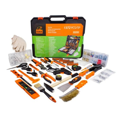 Набір інструментів інструменти біти молоток Комбіновані плоскогубці рулетка валіза 1372el