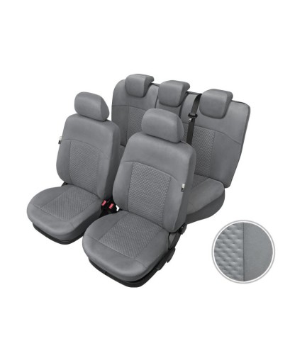Набір чохлів ARCADIA елегантна СІРА ЗАМША перед + задня (Lперед)