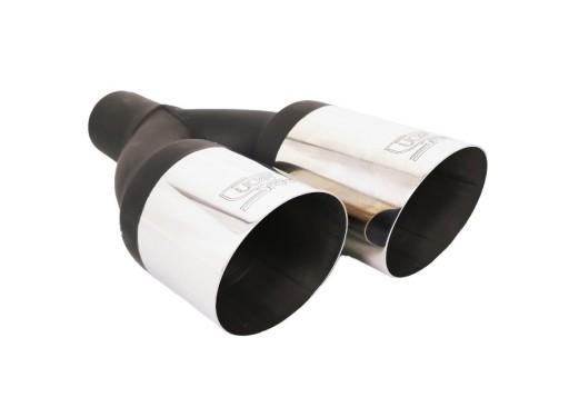 Наконечник глушника подвійний круглий 2x 80 мм лівий