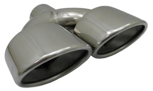 Наконечник глушителя двойной короткий овальный нержавеющий