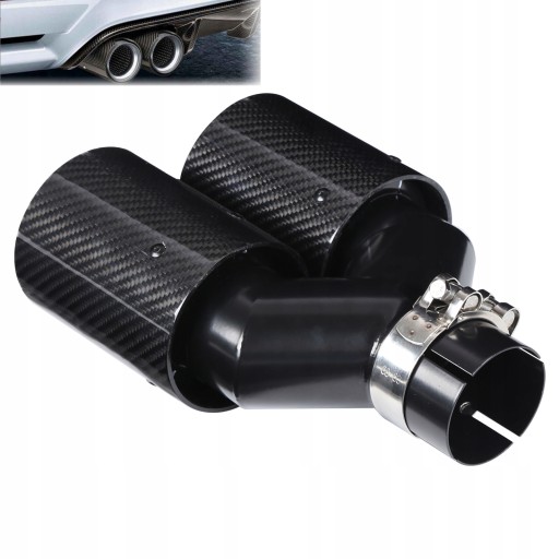 255644 - Подвійний наконечник глушника, ЧОРНА нержавіюча сталь