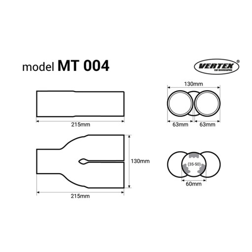 Насадка глушителя из нержавеющей стали mt 004 хром amio-01304