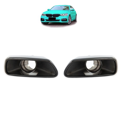 Насадки на глушитель BMW 5 (G30, F90) Седан 2017 - 2023 г. (черные) Пакет M style